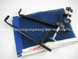 중국 주문을 받아서 만들어진 까맣고와 파란 HDPE Multifilament/모노필라멘트 다 스포츠 그물, 뜨개질을 한 메시 테이블 테니스 그물세공 협력 업체